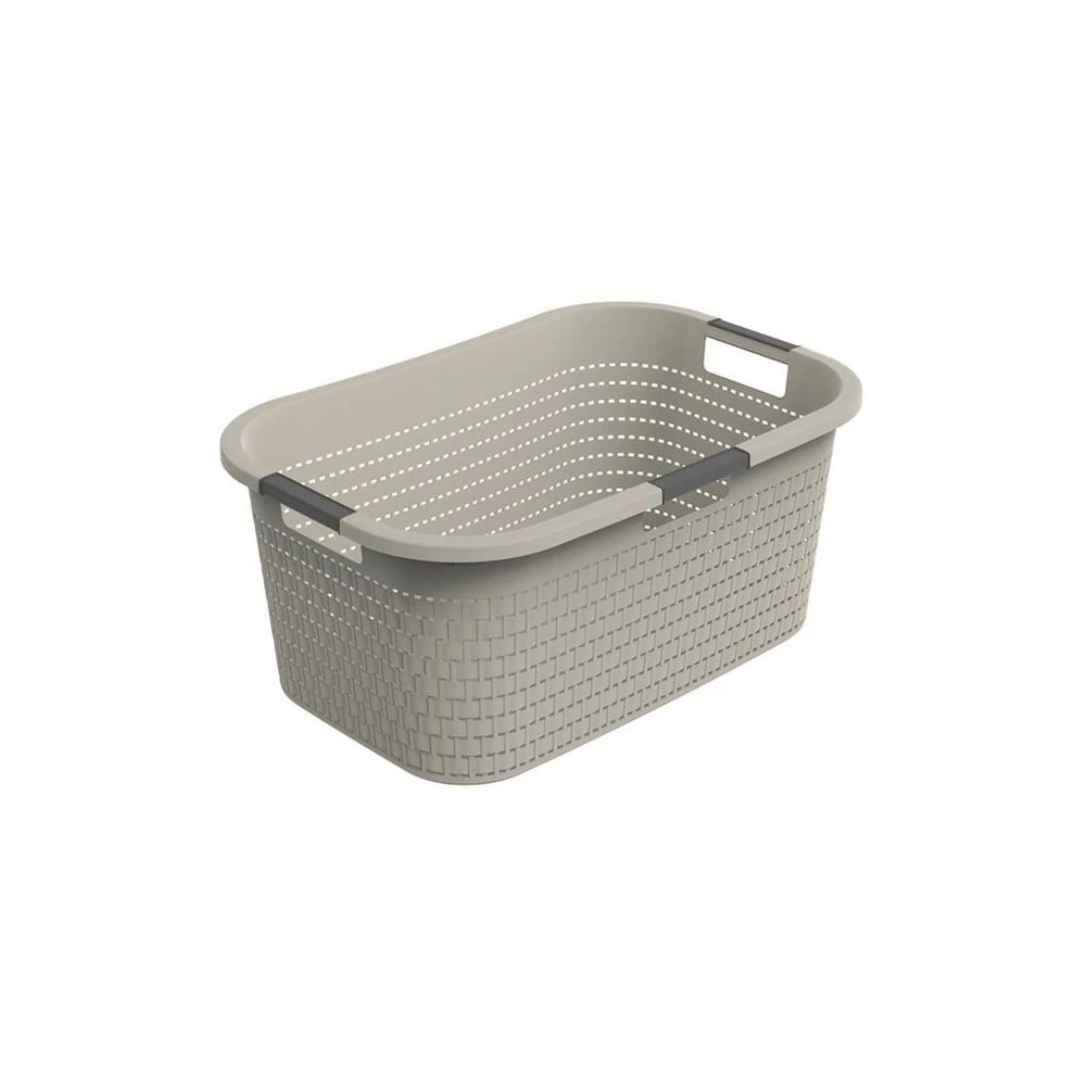 ROTHO Wäschekorb COUNTRY 40L, ergonomisch, Rattan-Oberfläche, Griffe