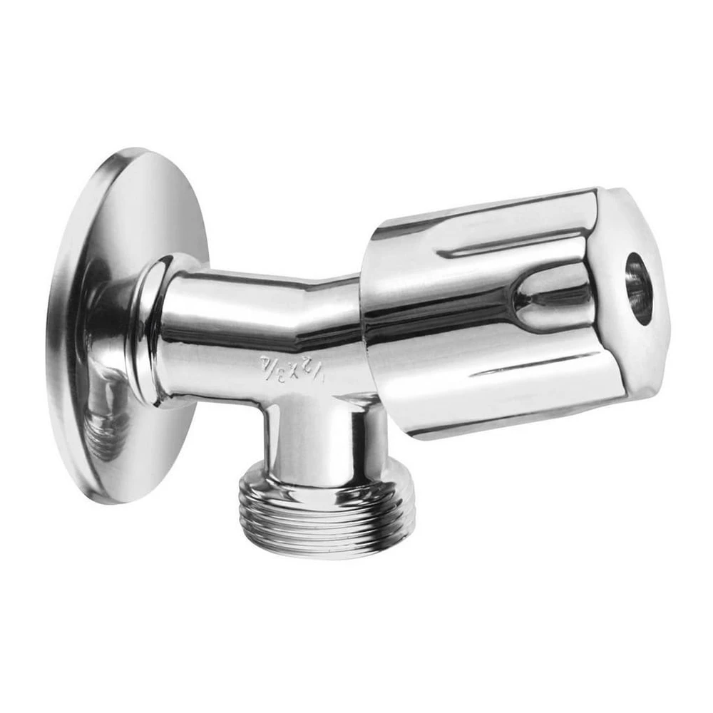 Bruckner Waschmaschinenschlauchventil mit Rückschlagklappe, 1/2"x3/4", Chrom